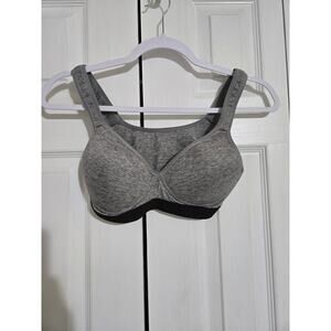 Zone pro large women's gray sports bra wireless